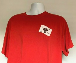 Captain Morgan White Rum T Shirt Mens XL Red Jolly Roger Logo Skull Sword - £17.37 GBP