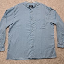 Mens John Blair Button Up Shirt Size Large Long Sleeve Blue India - $12.55