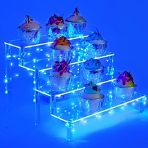 4 Tier Acrylic Display Stand With Light, 2-Pack Clear Cupcake Stand Hold... - $40.99