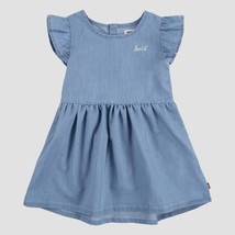 Levi&#39;s® Toddler Girls&#39; Flutter Sleeve Summer Wind Denim Dress Blue 2T NWT - £15.27 GBP