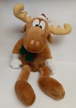 Bullwinkle 1996 Plush 23&quot; Macy&#39;s Moose Christmas Holiday Scarf Stuffed Vintage - £23.55 GBP