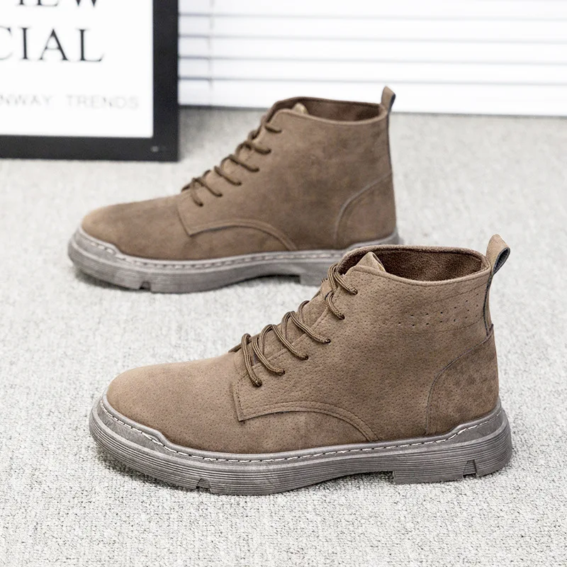 Men High Quality Leather Boots Male Spring Casual Motorcycle Ankle Botas Hombre  - $141.98