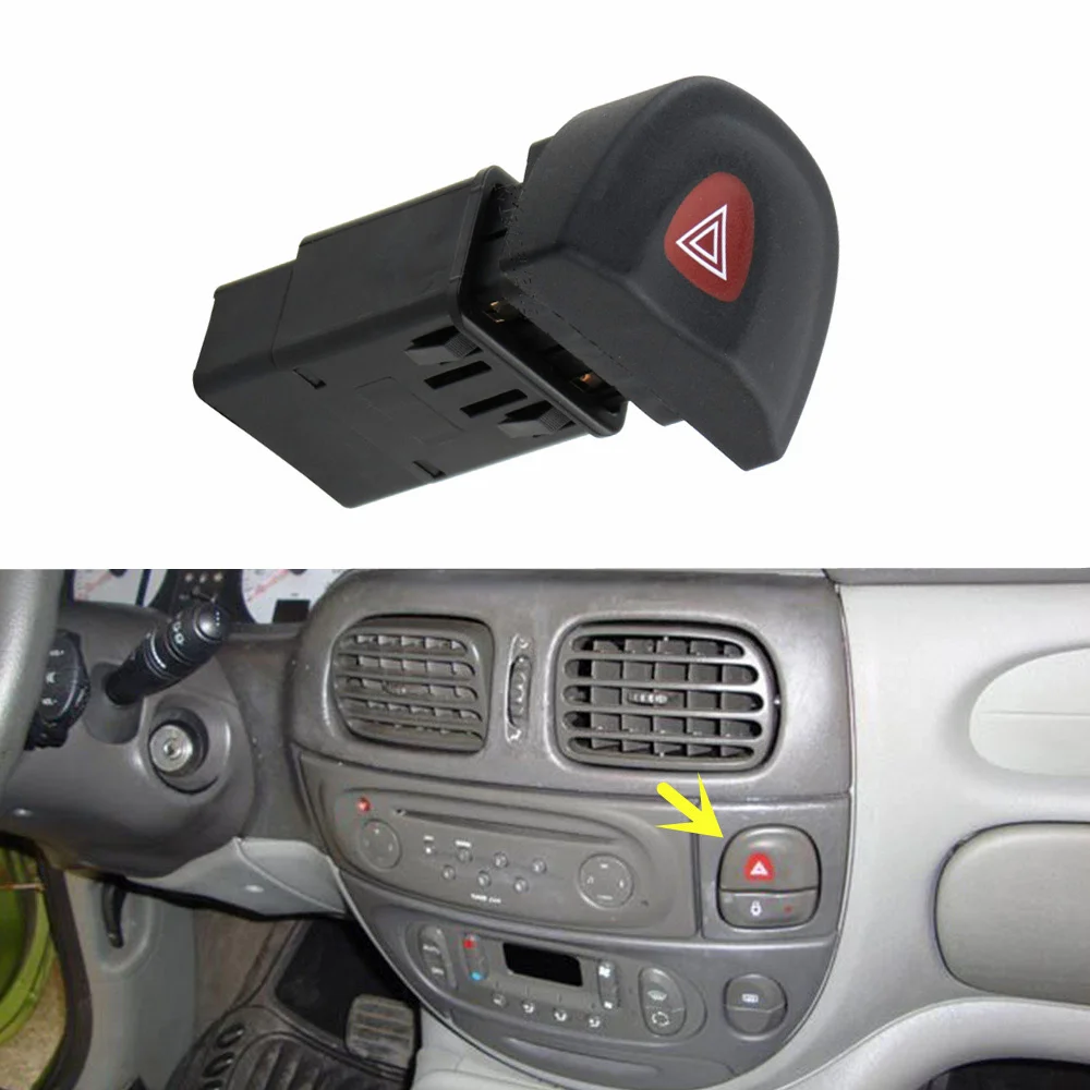 Emergency Hazard warning indicator light switch button for  Megane I BA0, BA1, D - £37.14 GBP