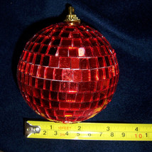 One 3&quot; RED DISCO BALL glass mirror party favor car hanging wedding Chris... - £5.53 GBP