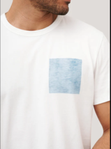 Jason Scott White tee Blue Square Raymond Crew Men size L - £42.73 GBP