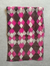 Vtg Geometric Diamond Sheer Scarf Womens 14 x 68 Multicolor Neck Head Business - £17.08 GBP