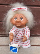 Vtg Hilda 8&quot; Dam Norfin Troll Doll W Tag Denmark White Hair - £47.44 GBP