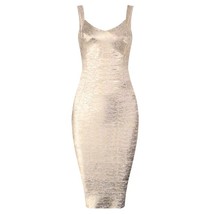 Slip gold print rayon bandage dress foiling sexy celebrity bodycon cocktail party dress thumb200