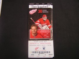 NHL 2009-10 Detroit Red Wings Ticket Stub Vs. Vancouver 03-03-10 - $2.96