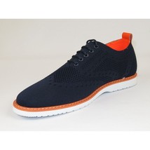 Men Comfort Casual Knit Fabric Wingtip Lace Sneaker Shoes #FRESHORT Navy Blue image 4