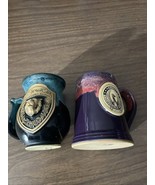 2 Ohio Renaissance Festival Ale Mug Purple &amp; Blue Glazed Lion &amp; Phoenix,... - $1,760.43 MXN