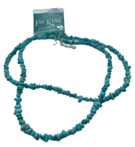Jay King DTR Turquoise Chip Double Strand Necklace Sterling 925 20” Mine Finds - £74.75 GBP