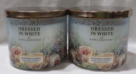 Bath &amp; Body Works 3-wick Scented Candle Lot Set Of 2 Dressed In White - £54.58 GBP