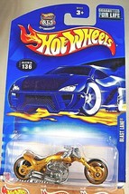 2003 Hot Wheels Collector #136 BLAST LANE Gold Gray-Handle Bars w/BlkMC3Sp Malay - $11.25