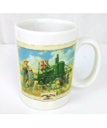 Vintage John Deere Tractor Boy &amp; Dad On Tractor &amp; Fishing Moline, IL. Co... - $9.89