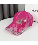 Rhinestones Flowers Baseball Hats Women&#39;s Lace Yarn Breathable Sunscreen... - $18.00