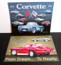 Two Chevrolet Corvette Decorative Reproduction Metal Signs 1953-67 Car M... - $17.99