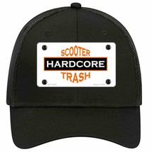 Hardcore Scooter Trash White Novelty Black Mesh License Plate Hat - £22.97 GBP