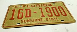 VINTAGE 1975 Florida license plate 16D-1900 - $19.57