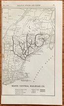 1923 Antique Maine Central Railroad Map Vintage Railway Map - £7.83 GBP