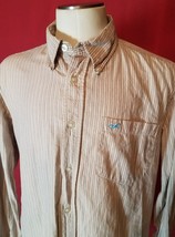 Hollister Men’s Shirt size M brown Dress shirt 100% Cotton - £4.77 GBP