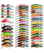 56pcs/set Lot Mixed Bionic Fishing Lures Minnow Hard Artificial Bait Cra... - £22.75 GBP