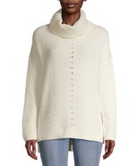 Time And Tru Women&#39;s Textured Cowl Neck Sweater MEDIUM (8-10) Cream Colo... - $24.02