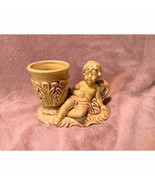 Vintage Cupid Cherub Ceramic 1960s Candle Holder by Enesco - $16.30 CAD