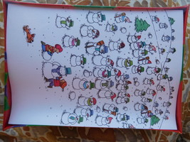 NOS JOLLY JINGLES FIELD OF SNOWMEN BOXED CHRISTMAS CARDS 20/21 envelopes - $8.00