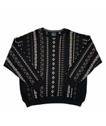 Greg Norman Crewneck Sweater Merino Wool Blend Geometric Black Brown - S... - £27.04 GBP