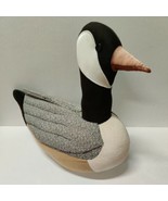 VTG Stuffed Fabric Beige Black Gray Mallard Duck Or Goose Plush 13&quot;W x 1... - £12.04 GBP