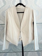 Brunello Cucinelli Beige Leather Hook Front Blazer/Jacket Sz 10 $4735 Nwt - £1,344.27 GBP