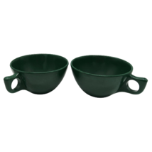 Vtg MCM Color-Flyte Melmac Branchell forest green set of 2 tea coffee cups - £11.98 GBP