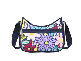 LeSportsac Flower Pop Classic Hobo Crossbody Bag, Colorful Retro Pop Art... - $86.99