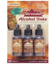 Ranger Adirondack Alcohol Ink 1/2-Ounce 3/Pkg, Cabin Cupboard, Caramel/Ginger. - £22.26 GBP