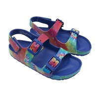 Harper Canyon Girls Sandals Rubber Slingback Tie Dye Blue Colorful 10 - £10.04 GBP