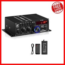 AK-380 HiFi Stereo Amplifier 2.0 CH - Bluetooth 5.0, FM Receiver, Remote... - $940.95 MXN
