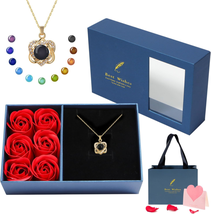 Mother&#39;s Day Gifts for Mom Her Wife, Preserved Rose with Necklace Changing Color - £20.03 GBP