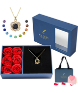 Mother's Day Gifts for Mom Her Wife, Preserved Rose with Necklace Changing Color - $24.68