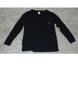 Womens Shirt Victoria&#39;s Secret PINK Sequined Dog Long Sleeve Black V-Nec... - £22.68 GBP