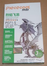 Piececool 3D Metal Animal Series Model Dragon Flame P071-S Metallic Sealed New - $12.86