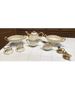 Pearl Fine China 22 Kt Gold Hand Decorated Set 9 Piece - $365.75