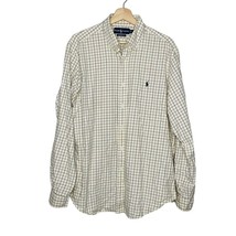 Polo Ralph Lauren Beige Gingham Plaid Long Sleeve Shirt Sz Large - £23.89 GBP