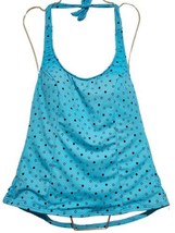 Miraclesuit Blue &amp; Black Polka Dot Halter  Tankini Bathing Suit Top Swim... - $35.99