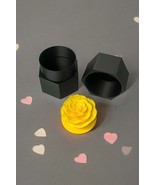 Unique 3D Printed Black Jewelry Box with Yellow Rose - Ideal for Gifting... - $8.95+