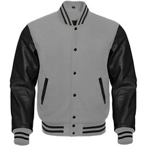 DSHARKS Gray Wool Varsity Jacket With Genuine Black Leather Sleeves - $150.00+ DSHARKS Gray Wool Varsity Jacket With Genuine Black Leather Sleeves - $150.00+