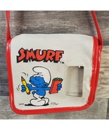 Vtg SMURF Bag W/ Window for SMURF fig 1982 BBC Imports RARE! Crossbody P... - $49.50