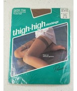 VTG Thigh High Stockings Primrose Size A to 5&#39;5&quot; Garter Free Nude Heel B... - $26.61 CAD