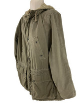 American Eagle Mens XL Drab Army Green Grunge Fleece Lined Canvas Field Parka - £77.67 GBP