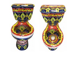Mexican Talavera Ceramic Toilet Hand Painted - Sonora - - $22,462.85 MXN